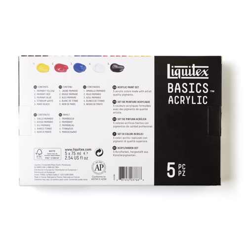 Liquitex Basics Acrylic Set - 5x75ml