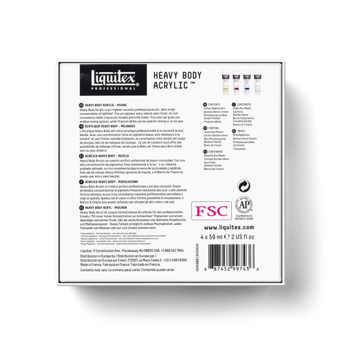 Liquitex Professional Heavy Body Acrylic Set - 4x59ml - Mixing