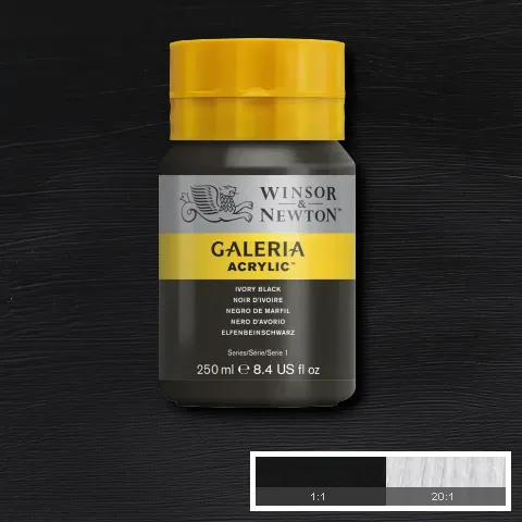 Winsor & Newton Galeria Acrylic Ivory Black 250ml