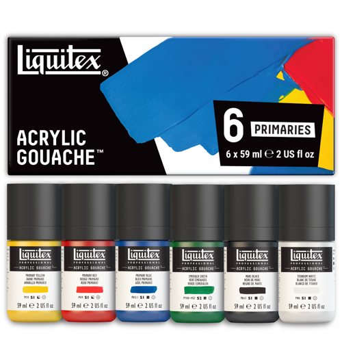 Liquitex Professional Acrylic Gouache 6X59ml Set -Primaries