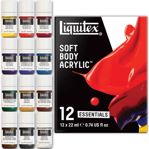 Liquitex Professional Soft Body Acrylic Set - 12x22ml - Essentials