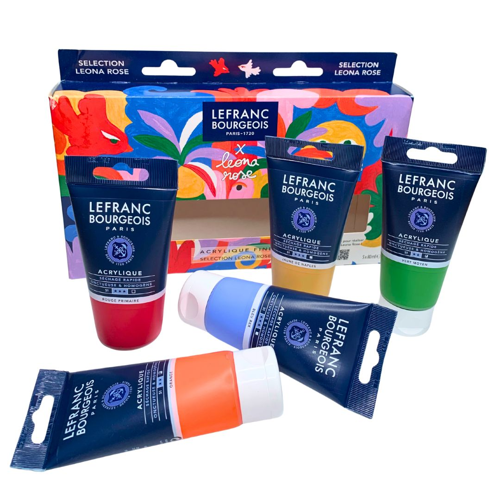 Lefranc Bourgeois Fine Acrylic Colour Leona Rose Set 5x80ml