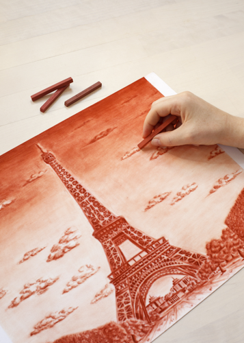 Conté à Paris Sketching carrés x 2 Sanguine XVIIIth c.