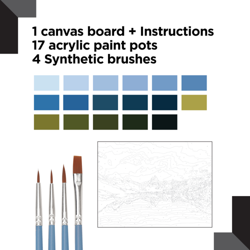reeves Paint By Numbers 12x16 Inch Mountain