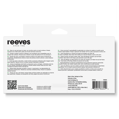 reeves Acrylic Colour 8x22ml Set