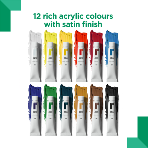 reeves Acrylic Colour 12x12ml Set