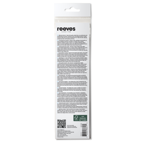 reeves Synthetic Acrylic Brush Short Handle x4 Set