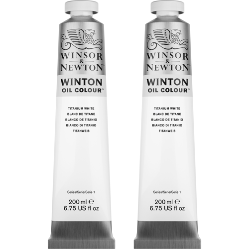 Winsor & Newton Winton Oil Colour 200ml Titanium White 2 Packet