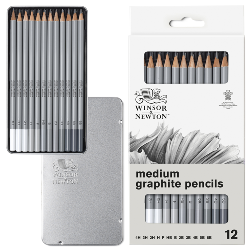 Winsor & Newton Studio Collection Medium Graphite Pencil x12