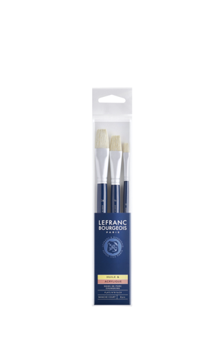 Lefranc Bourgeois Fine Oil Hog Brush Set - Flat Short No8/16/24