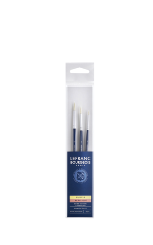 Lefranc Bourgeois Fine Oil Hog Brush Set - Round Short No2/6/10