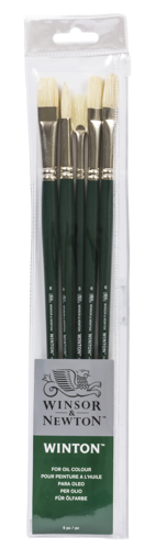 Winsor & Newton Winton Hog Brush Long Handle 5 Pack