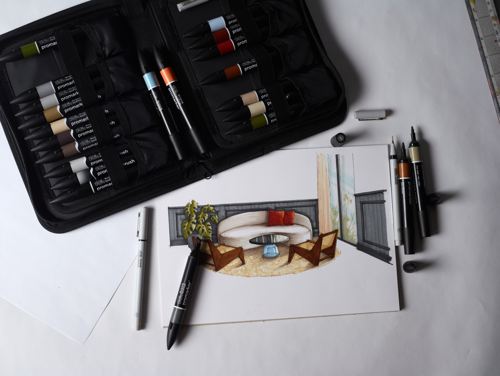 Winsor & Newton Promarker Mixed Set Interior Wallet