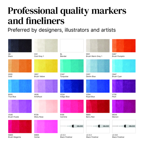 Winsor & Newton Promarker Mixed Set Brush Lettering Wallet