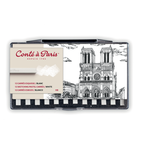 Conté à Paris Sketching carrés x 12 white HB