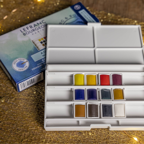 Lefranc Bourgeois Set of Watercolour 12 Half Pots