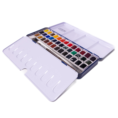 Lefranc Bourgeois Fine Watercolour Set of 40 Half Pans
