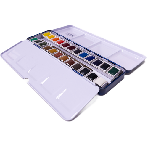 Lefranc Bourgeois Fine Watercolour Set of 24 Half Pans