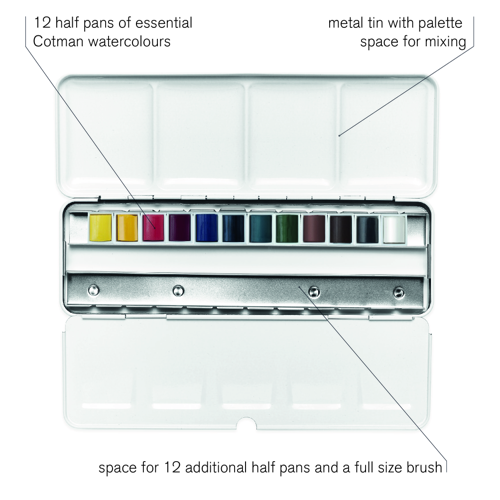 Cotman Watercolour Customisable Travel Tin