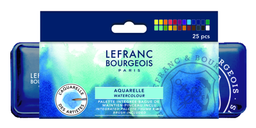 Lefranc Bourgeois Fine Watercolour Set of 24 Half Pans