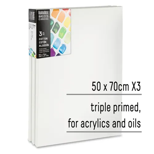 Liquitex Basics Set of 3 Cotton Canvas 50x70cm