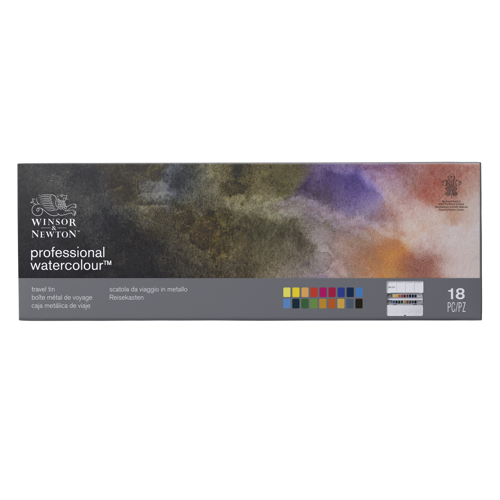 Winsor & Newton Professional Watercolour Black Box 18 Half Pan