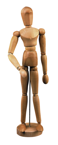 Lefranc Bourgeois Male Mannequin Polished Wood - Height 30cm