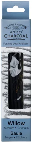 Winsor & Newton Artists' Willow Charcoal - Medium 12 Sticks