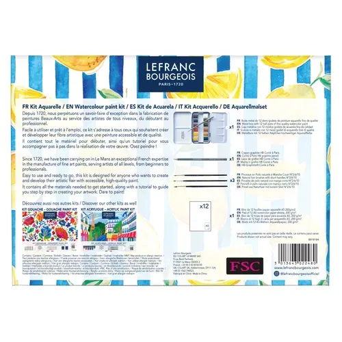 Lefranc Bourgeois Fine Watercolor Kit Tutti Frutti