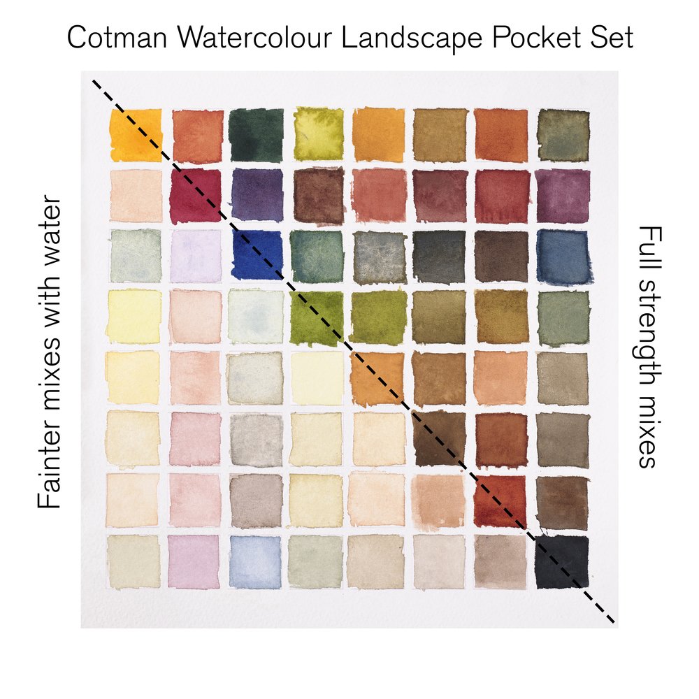 Winsor & Newton Acuarela Cotman Set Bolsillo Paisaje 8x1/2 Godets