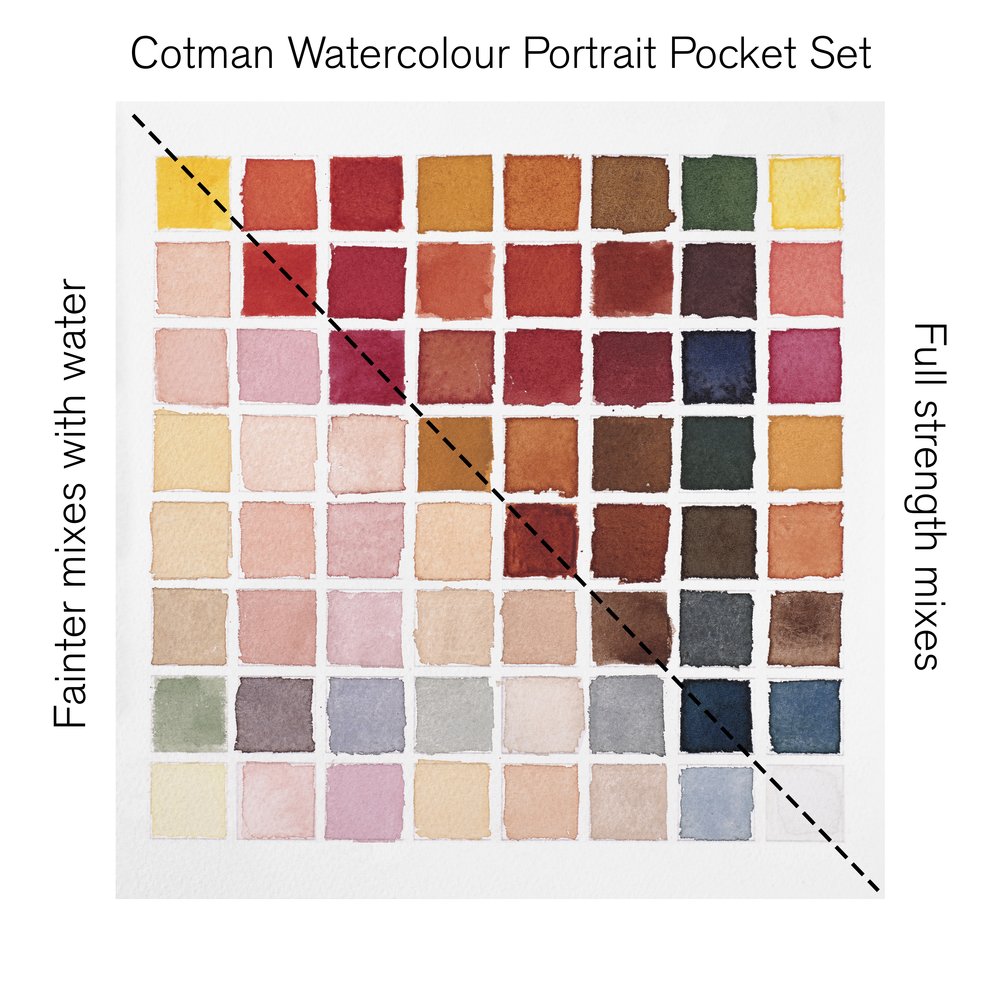 Winsor & Newton Acuarela Cotman Set Bolsillo Retrato 8x1/2 Godets