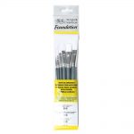 Winsor & Newton Pincel Foundation Acrílico Mango Corto 6 Pack No. 7