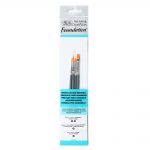 Winsor & Newton Pincel Foundation Acuarela Mango Corto 4 Pack No. 14