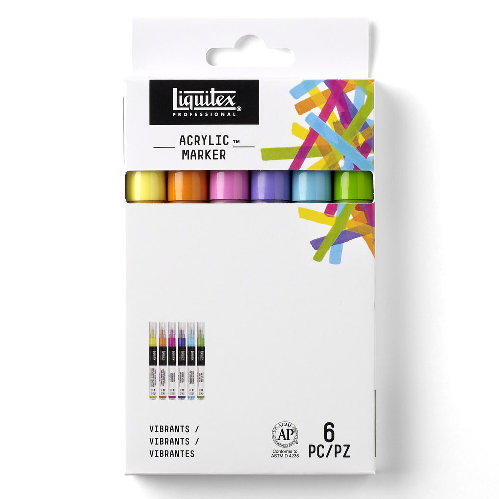 Liquitex Set 6 Markers Punta Fina - Vibrante