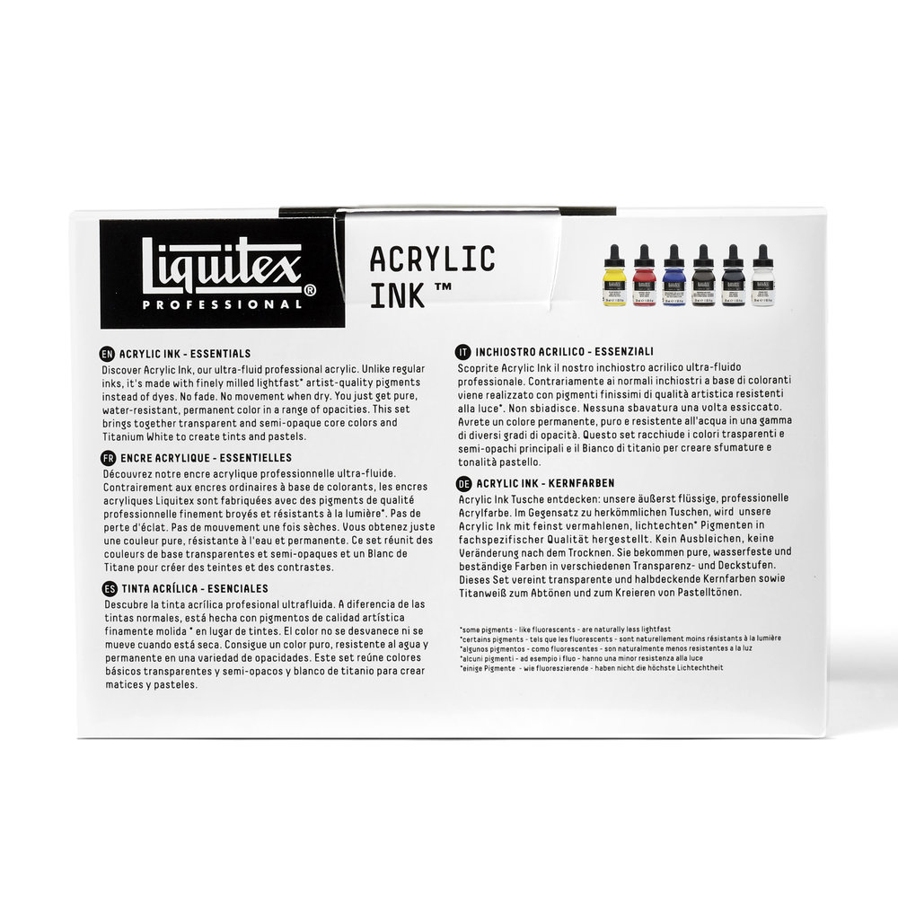 Liquitex Set Tinta Acrílica Colores Esenciales x6