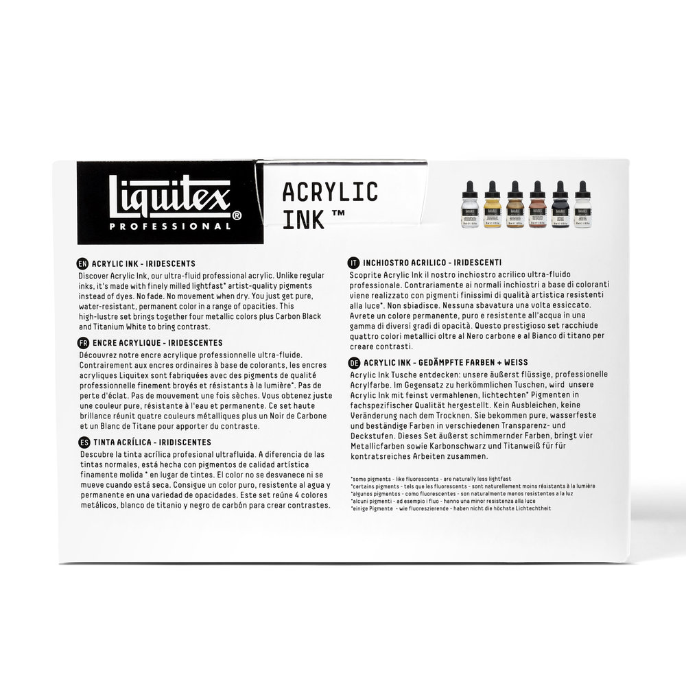 Liquitex Set Tinta Acrílica Colores Metálicos x6