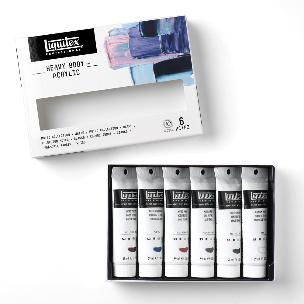 Liquitex Professional Heavy Body Set Muted Collection + Blanco