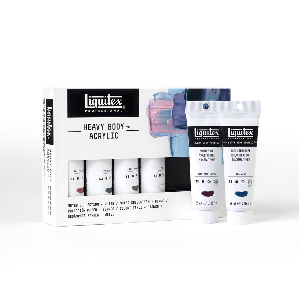 Liquitex Professional Heavy Body Set Muted Collection + Blanco