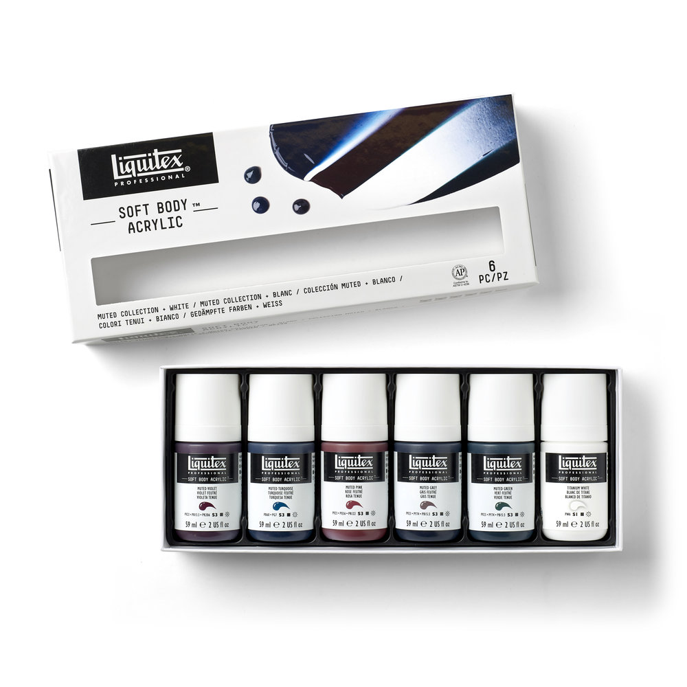 Liquitex Soft Body Set 6x59ml - Muted Collection + Blanco