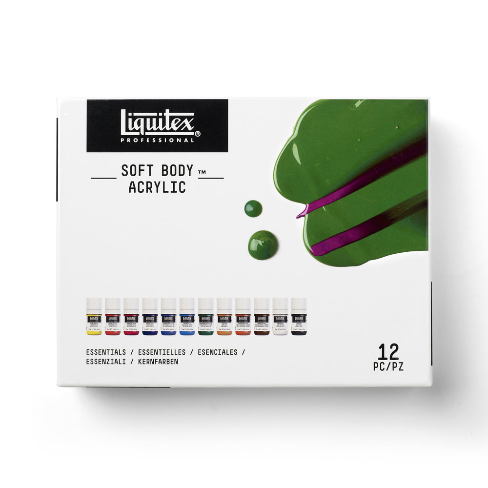 Liquitex Professional Soft Body 12x22ml Set Colores Esenciales