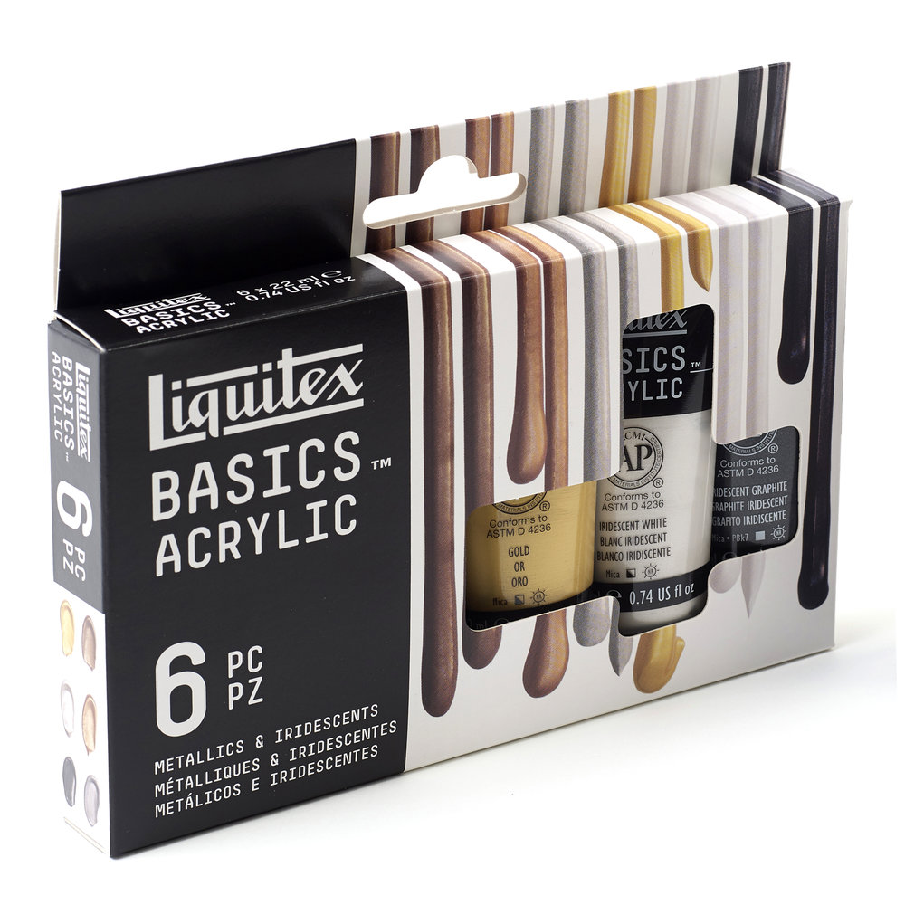 Liquitex Basics Acrílico Set 6x22ml Metálicos & Iridescentes