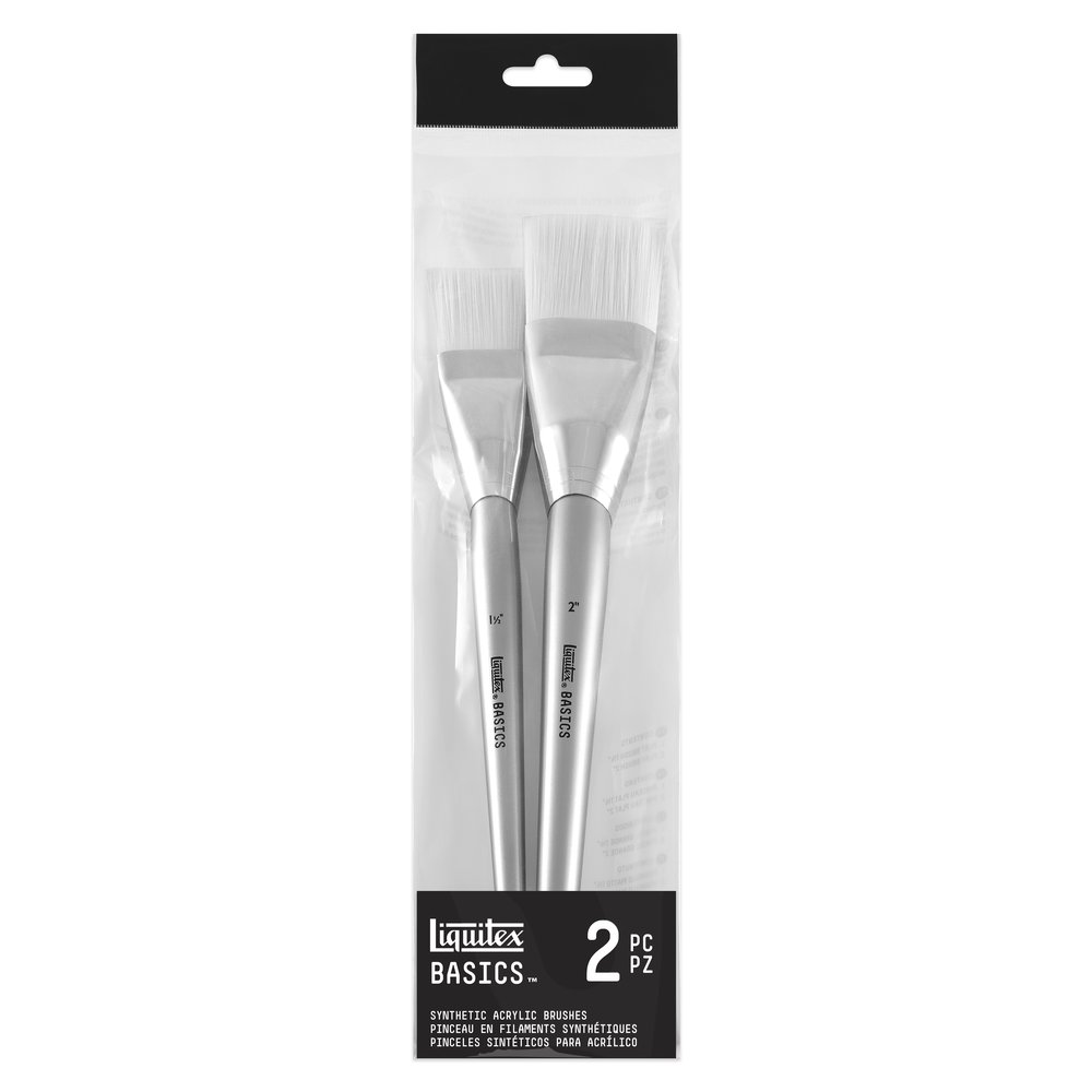 Liquitex Basics Pinceles de Pelo Sintético Para Acrílico Set x2 Extra Largo