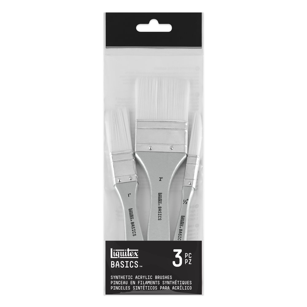 Liquitex Basics Pinceles de Pelo Sintético Para Acrílico Set x3