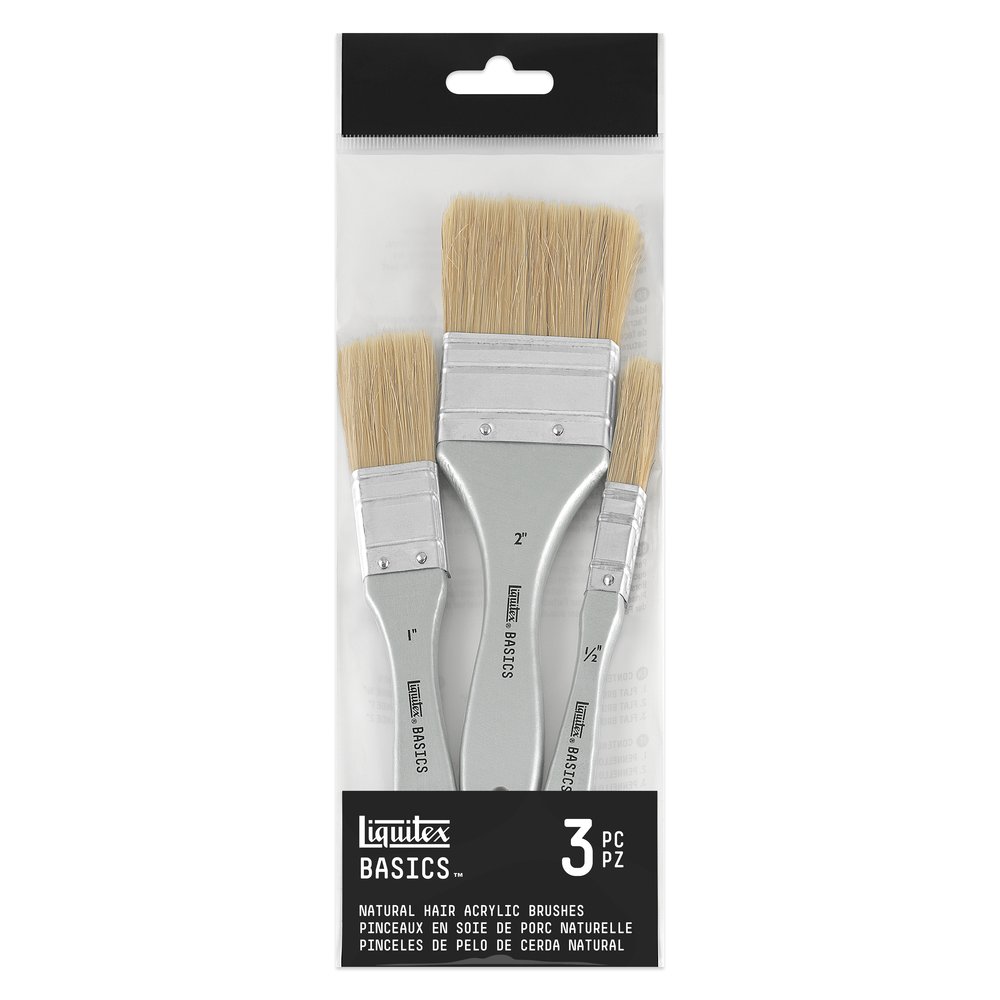 Liquitex Basics Pinceles de Pelo de Cerda Natural Set x3