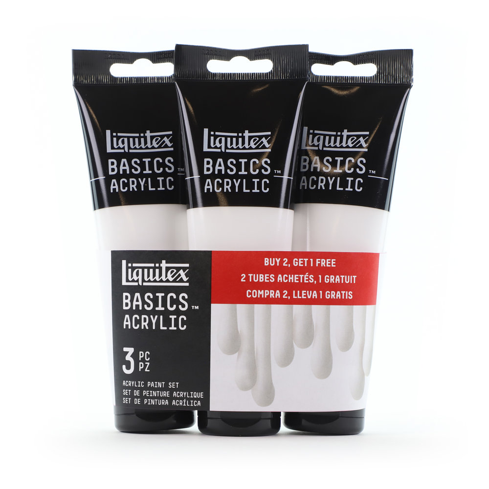 Liquitex Acrilico Basics Pack 3 Tubos Blanco Titanio 118ml Promo