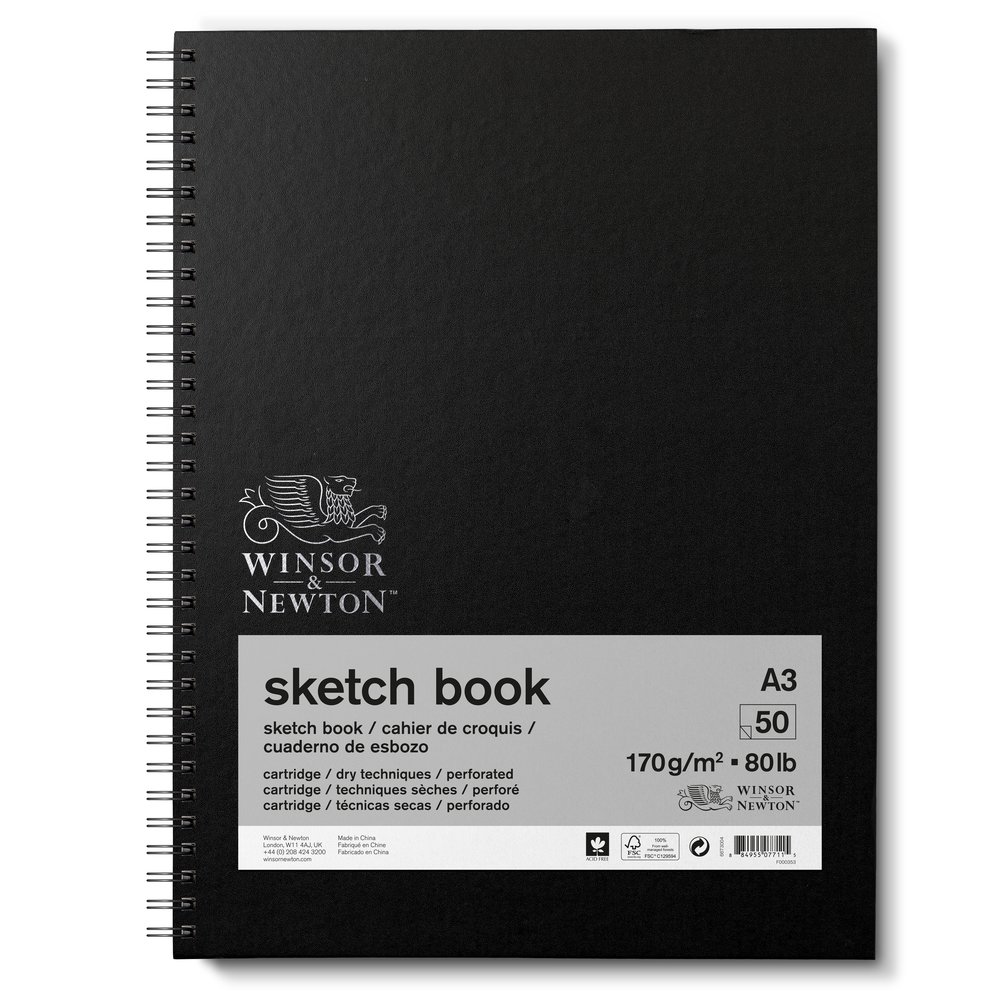 Winsor & Newton Papel Esbozo Cuaderno De Esbozo Espiral 170G A3 50 Hojas