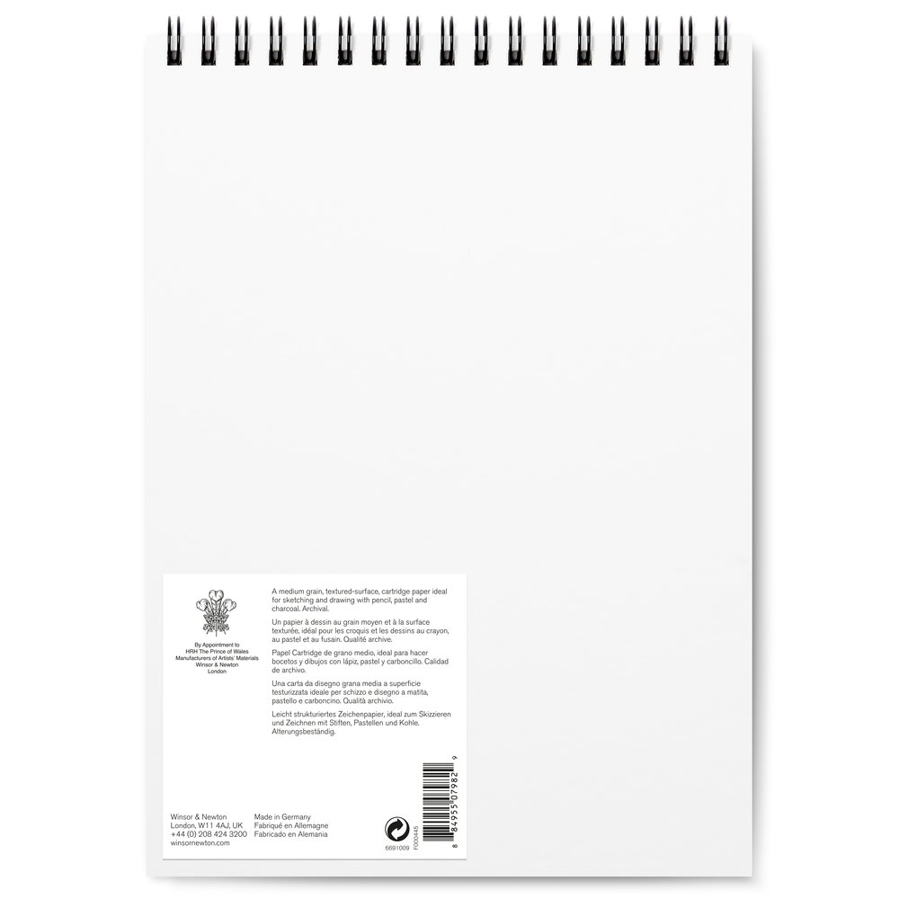 Winsor & Newton Papel Dibujo Bloc Espiral Grano Fino 150G 22,9x30,5cm 25 Hojas