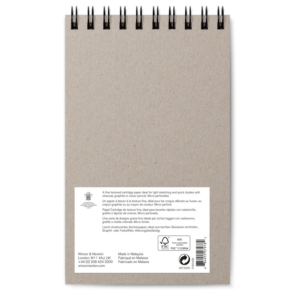 Winsor & Newton Papel Esbozo Bloc Espiral Extra Blanco 110G 14x21,6cm 50 Hojas