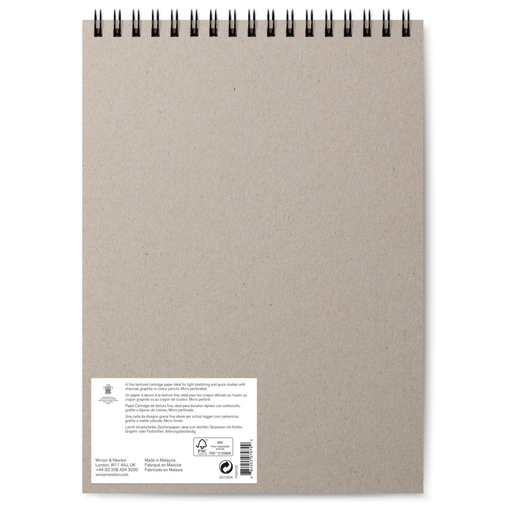 Winsor & Newton Papel Esbozo Bloc Espiral Extra Blanco 110G 22,9x30,5cm 50 Hojas