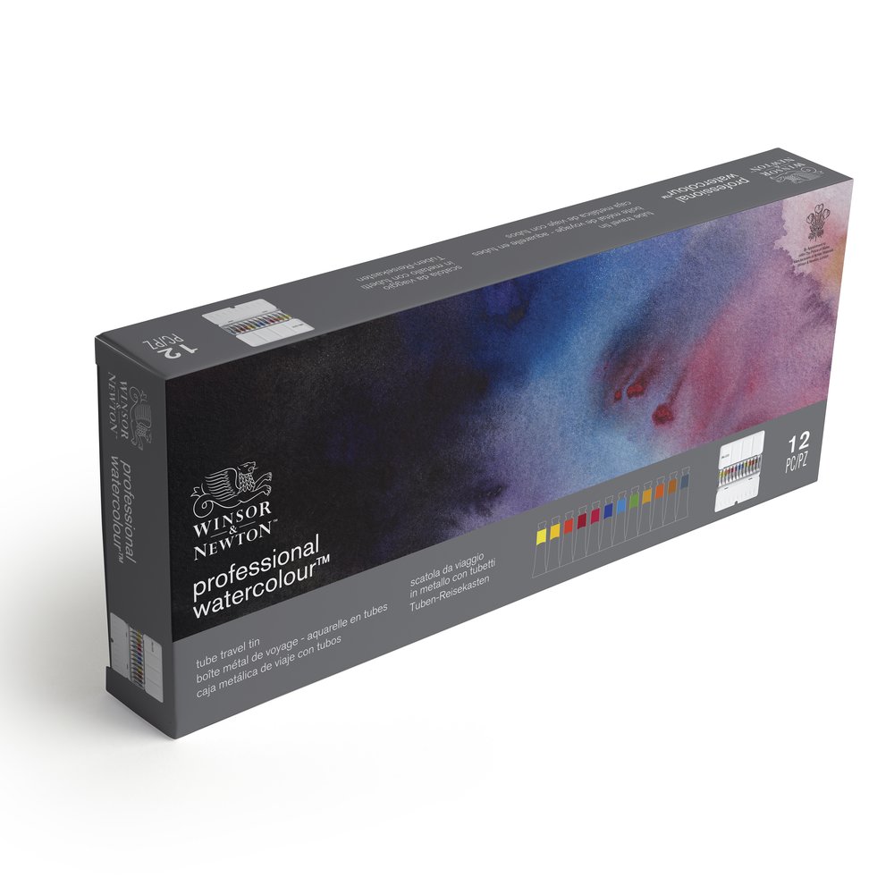 Winsor & Newton Acuarela Profesional Caja de Metal 12x5ml Tubos